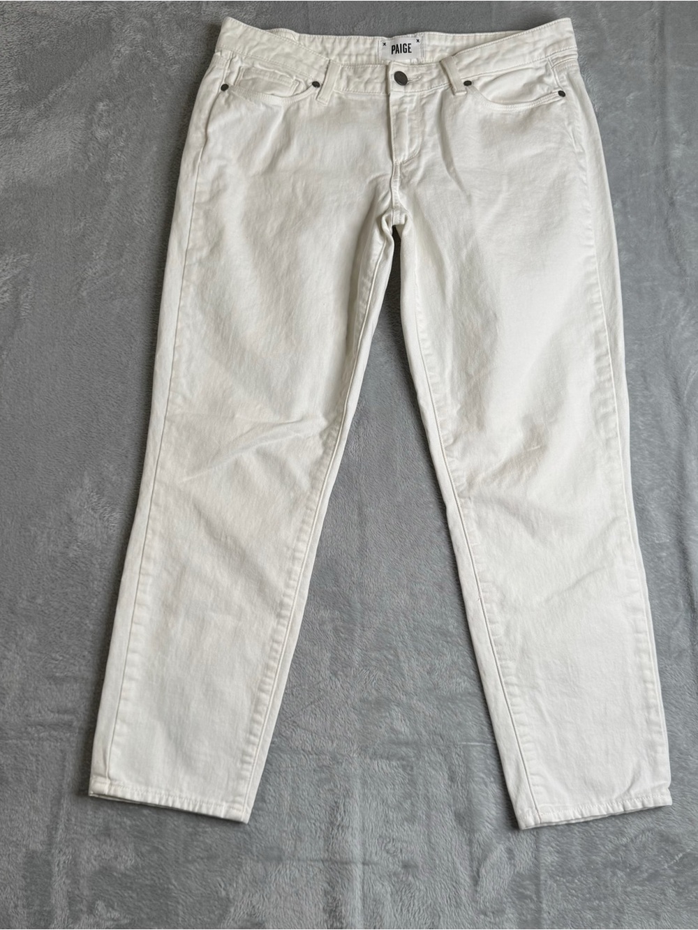 Paige Jeans Womens 28 White Kylie Crop Stretch Slim Preppy Made in USA Stretch